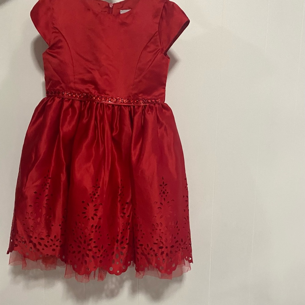 Sweet Heart Rose Size 6 Kids Red Short Sleeve Dress Girls Excellent Condition - Picture 4 of 10